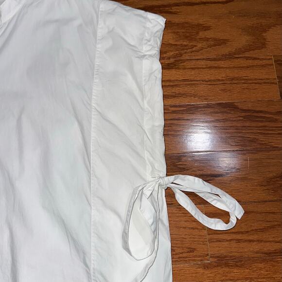 Club Monaco White Cinch Sleeve Organic Cotton Button Up Shirt Size Small - Picture 8 of 14